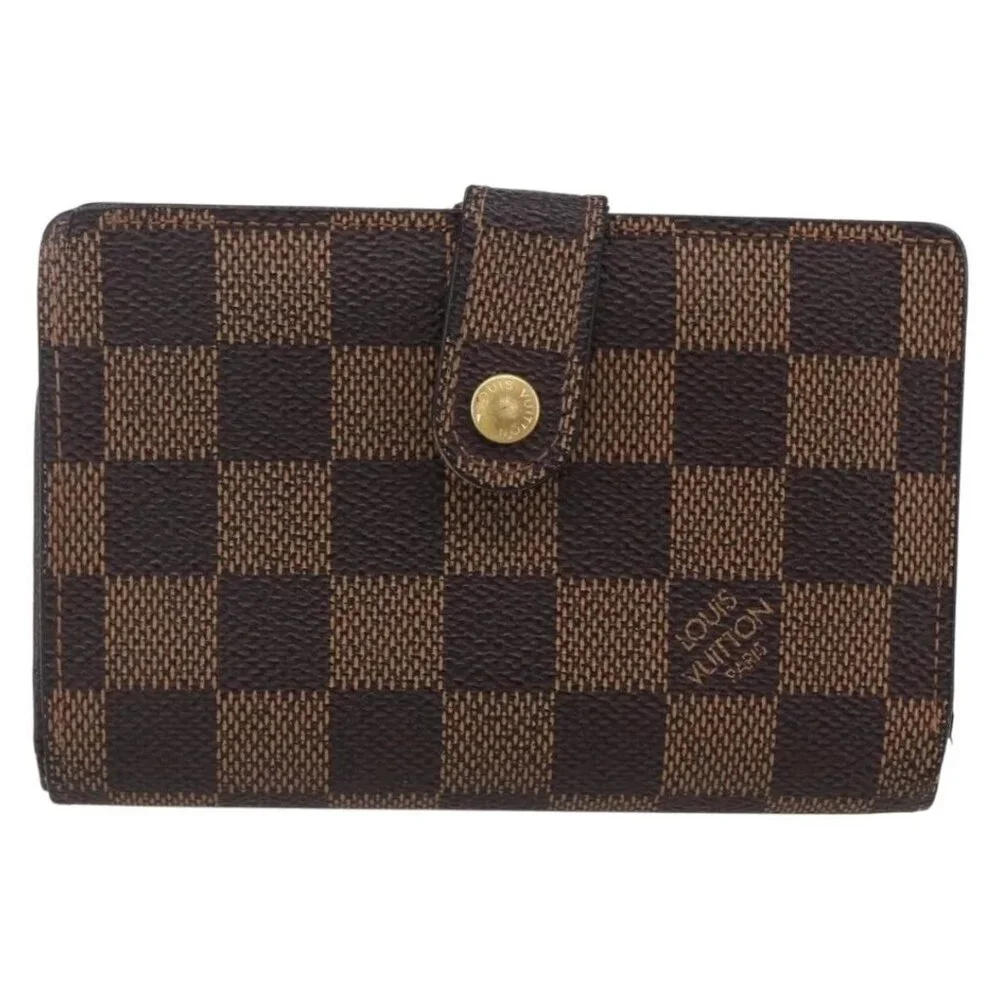 Authentic LOUIS VUITTON Damier Ebene Portefeuille Viennois Wallet bst288-120225